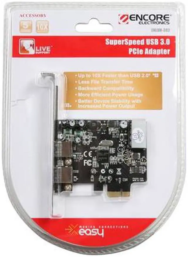 Alt view image 6 of 6 - ENCORE SuperSpeed USB3.0 PCIE Adapter Model ENLUH-302