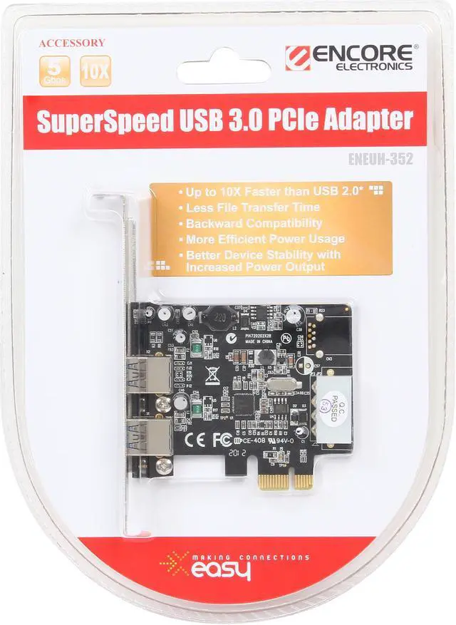 Alt view image 7 of 7 - ENCORE SuperSpeed USB 3.0 PCIe Adapter Model ENEUH-352