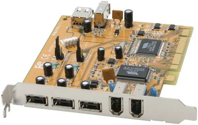 Alt view image 2 of 6 - StarTech.com 3 Port USB 2.0 and 2 Port IEEE-1394 FireWire Slot Saver PCI Card Model PCI3UV22F