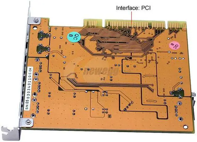 Alt view image 4 of 6 - StarTech.com 3 Port USB 2.0 and 2 Port IEEE-1394 FireWire Slot Saver PCI Card Model PCI3UV22F