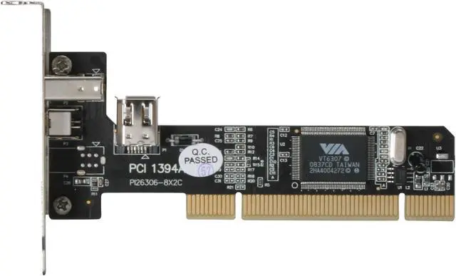 Alt view image 3 of 6 - StarTech PCI1394_2LP 3 Port PCI Low Profile 1394a FireWire Adapter Card