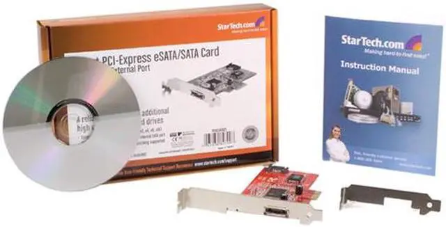 Alt view image 7 of 8 - StarTech 1 Port eSATA + 1 Port SATA II PCI Express SATA Controller Card
