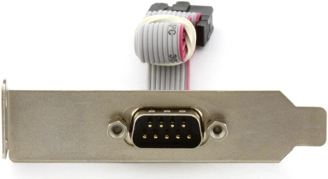 Tanmo Serial 9 pin DB9 RS232 Motherboard Com Port Ribbon Cable Connector Bracket