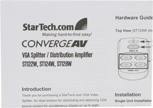 Alt view image 7 of 8 - StarTech.com ST128W 8 Port VGA Video Splitter - Wall Mountable