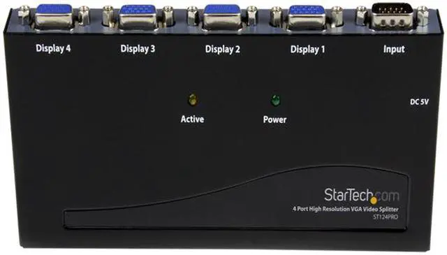 Alt view image 2 of 6 - StarTech.com ST124PRO 4 Port High-Resolution 350 MHz VGA Video Splitter / Distribution Amplifier
