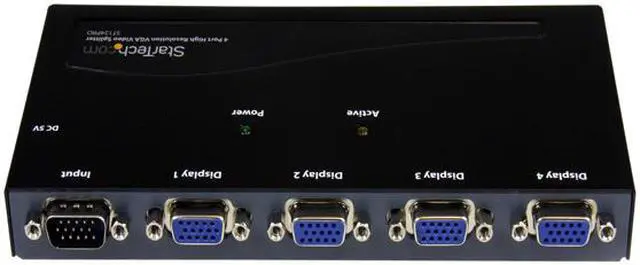 Alt view image 3 of 6 - StarTech.com ST124PRO 4 Port High-Resolution 350 MHz VGA Video Splitter / Distribution Amplifier