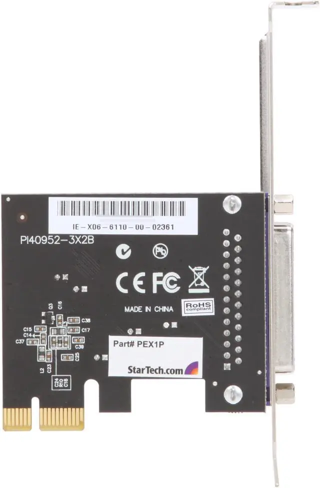 Alt view image 4 of 5 - StarTech.com PEX1P 1 Port PCI Express Dual Profile Parallel Adapter Card - SPP/EPP/ECP - 2x DB25 IEEE 1284 PCIe Parallel Card