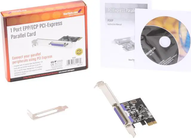 Alt view image 5 of 5 - StarTech.com PEX1P 1 Port PCI Express Dual Profile Parallel Adapter Card - SPP/EPP/ECP - 2x DB25 IEEE 1284 PCIe Parallel Card