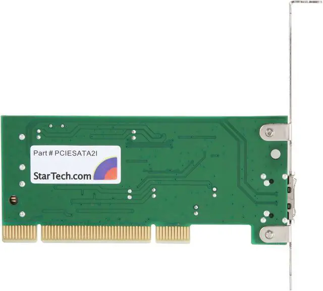 Alt view image 4 of 6 - StarTech.com 1 Port eSATA + 1 Port SATA PCI Controller Card w/ LP Bracket Model PCIESATA2I