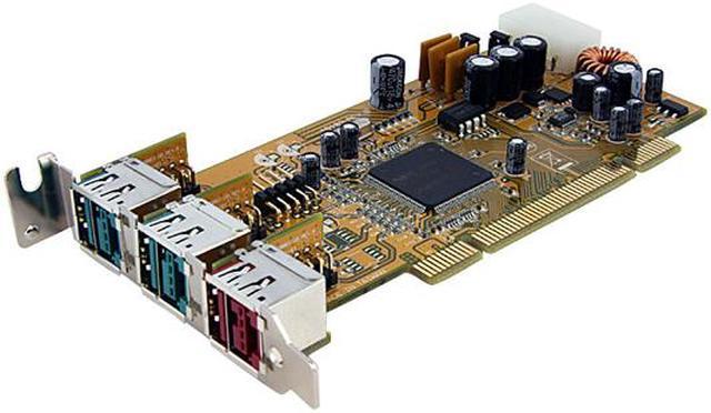 StarTech.com 2 Port 12V 1 Port 24V Dual Profile PCI Powered USB Card Model  PCI1224PUSB 