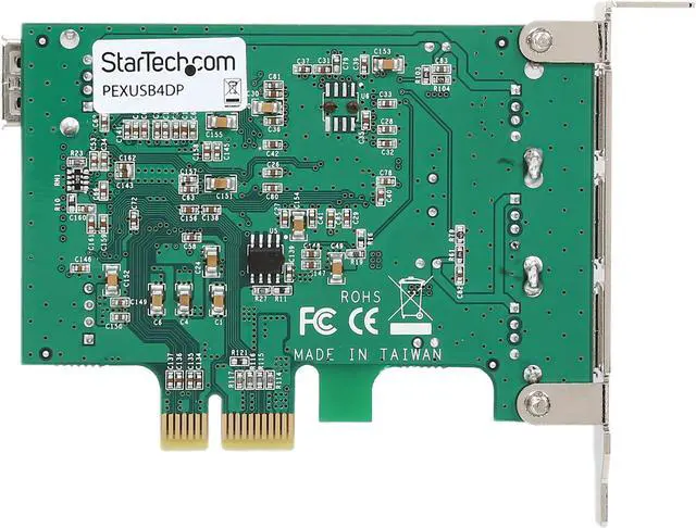 Alt view image 5 of 5 - StarTech PEXUSB4DP 4 Port PCI Express Low Profile High Speed USB Card - PCIe USB 2.0 Card - PCI-E USB 2.0 Card