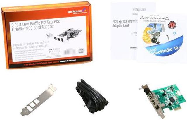 Alt view image 7 of 6 - StarTech.com 3 Port 2b 1a Low Profile 1394 PCI Express FireWire Card Adapter Model PEX1394B3LP