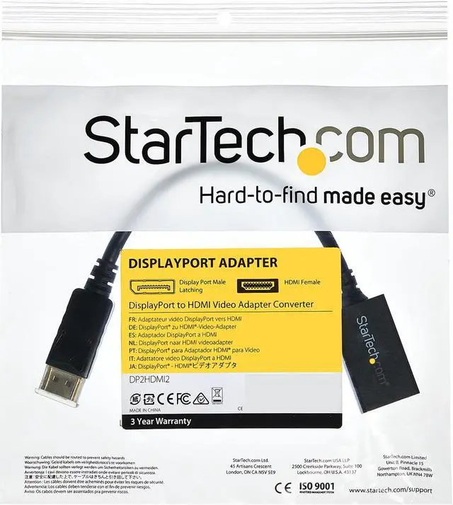Alt view image 7 of 7 - StarTech.com DP2HDMI2 DisplayPort to HDMI Video Converter - Video / audio adapter - DisplayPort / HDMI - 19 pin - DisplayPort (M) HDMI (F)