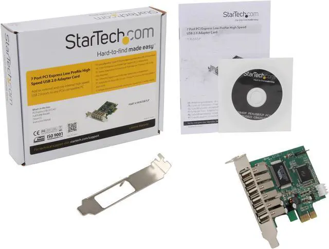 Alt view image 5 of 5 - StarTech.com 7 Port PCI Express Low Profile High Speed USB 2.0 Adapter Card Model PEXUSB7LP