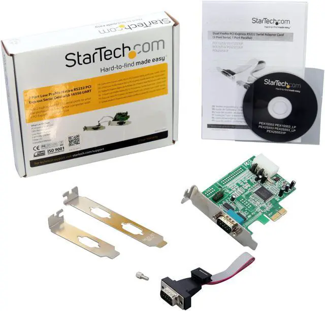 Alt view image 6 of 5 - StarTech.com 2 Port Low Profile Native RS232 PCIE Serial Card with 16550 UART Model PEX2S553LP