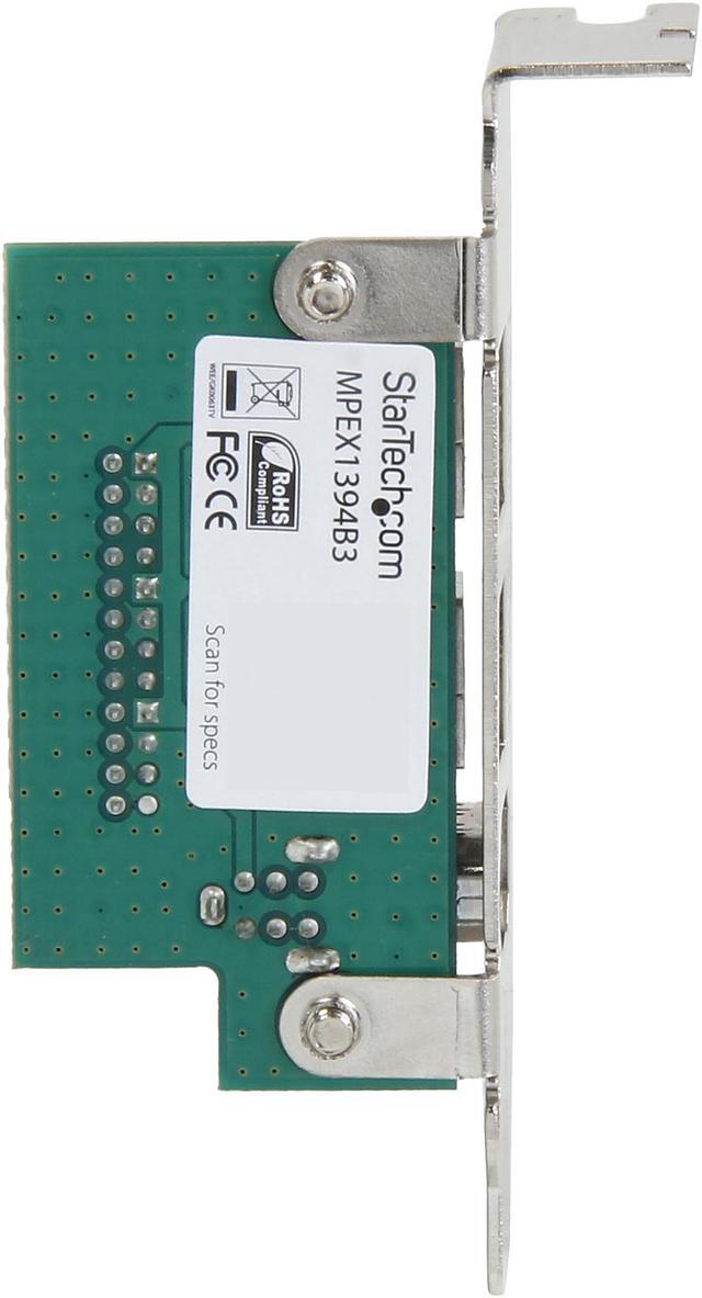 Alt view image 4 of 5 - StarTech.com 3 Port 2b 1a 1394 Mini PCI Express FireWire Card Adapter Model MPEX1394B3