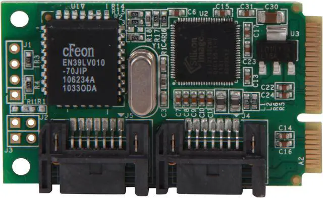 Alt view image 2 of 4 - StarTech.com 2 Port Mini PCI Express Internal SATA II Controller Card Model MPEXSATA22I
