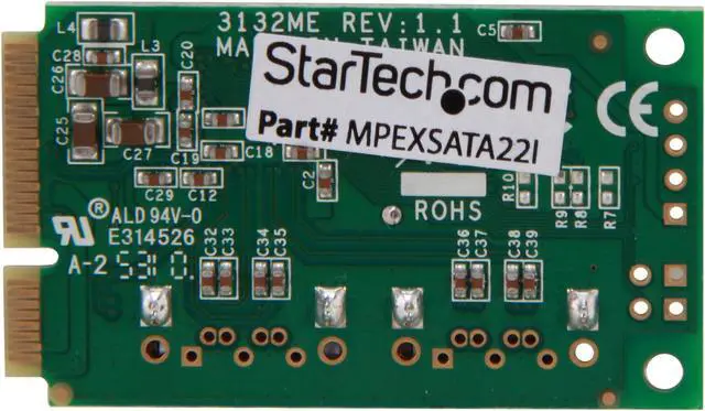Alt view image 3 of 4 - StarTech.com 2 Port Mini PCI Express Internal SATA II Controller Card Model MPEXSATA22I