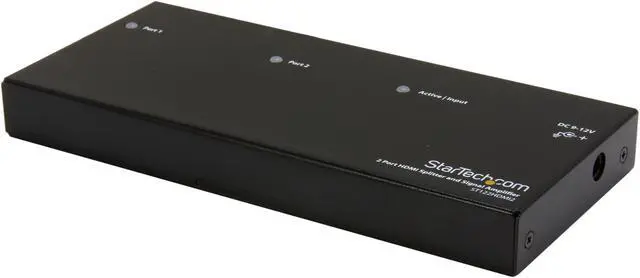 Main image of StarTech ST122HDMI2 HDMI Splitter 1 In 2 Out - 1080p - 2 Port - Signal Amplifier - Rugged - HDMI Multi Port - HDMI Audio Splitter