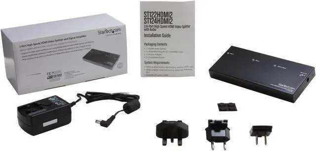 Alt view image 5 of 5 - StarTech ST122HDMI2 HDMI Splitter 1 In 2 Out - 1080p - 2 Port - Signal Amplifier - Rugged - HDMI Multi Port - HDMI Audio Splitter