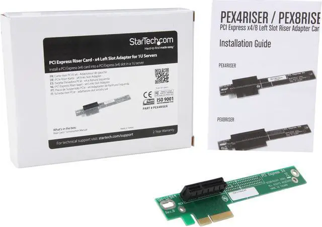 Alt view image 3 of 3 - StarTech.com PCI Express Riser Card - x4 Left Slot Adapter for 1U Servers Model PEX4RISER