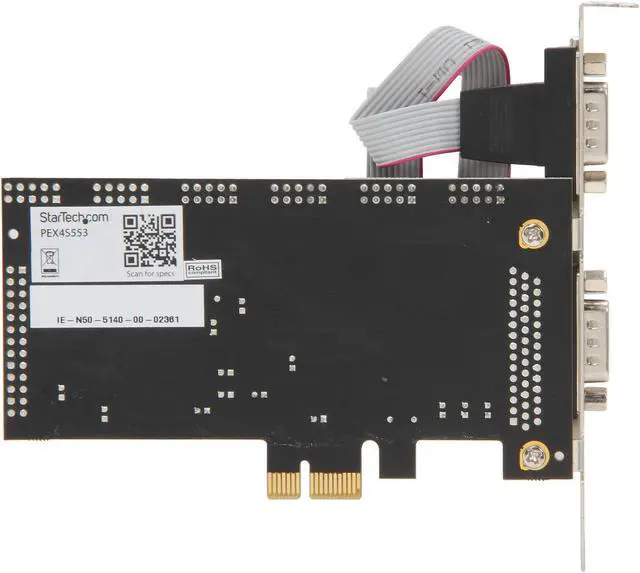 Alt view image 5 of 5 - StarTech.com 4 Port Native PCI Express RS232 Serial Adapter Card with 16550 UART Model PEX4S553