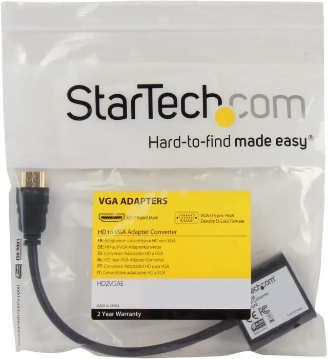 Alt view image 4 of 4 - StarTech.com HD2VGAE HDMI to VGA Adapter Converter for Desktop PC / Laptop / Ultrabook - 1920x1080