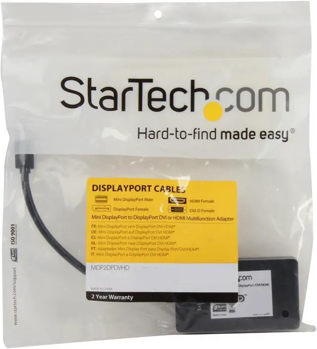 Alt view image 5 of 5 - StarTech MDP2DPDVHD Travel A/V adapter - 3-in-1 Mini DisplayPort to DisplayPort DVI or HDMI converter