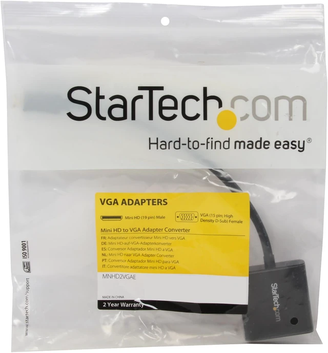 Alt view image 3 of 3 - StarTech.com MNHD2VGAE Mini HDMI to VGA Adapter Converter for Digital Still Camera / Video Camera - 1920x1200