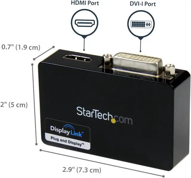 Alt view image 3 of 7 - StarTech.com USB32HDDVII USB 3.0 to HDMI and DVI Dual Monitor External Video Card Adapter