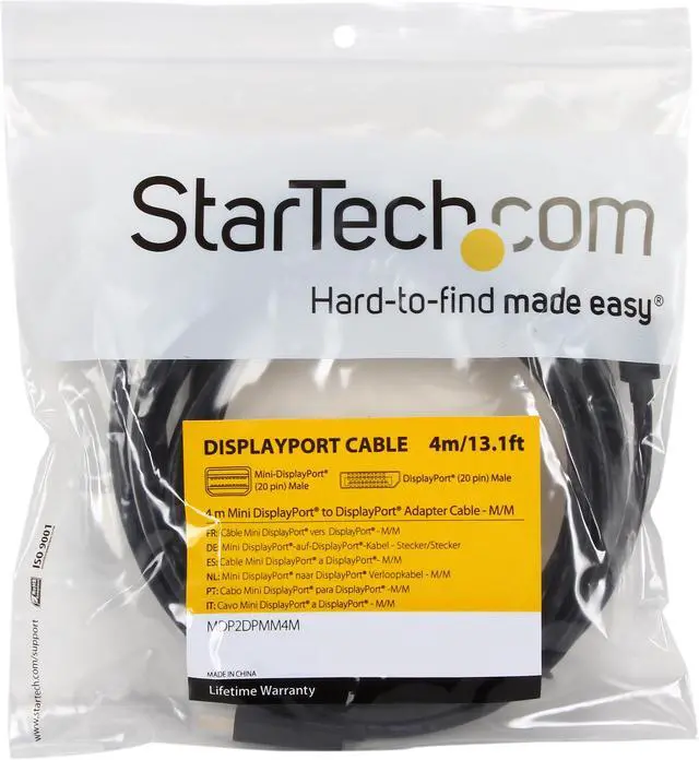 Alt view image 3 of 3 - StarTech.com MDP2DPMM4M 4m Mini DisplayPort to DisplayPort Adapter Cable - M/M - 4m Mini DisplayPort to DisplayPort - Mini DP to DP Cable