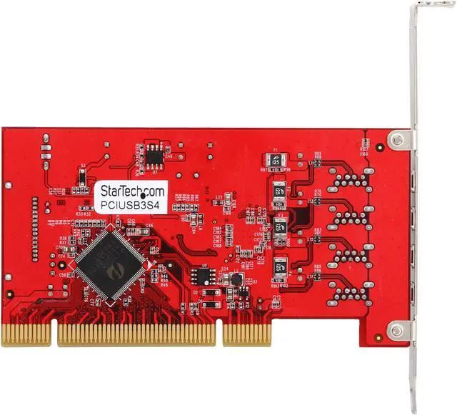 Alt view image 5 of 5 - StarTech.com 4 Port PCI SuperSpeed USB 3.0 Adapter Card with SATA / SP4 Power Model PCIUSB3S4