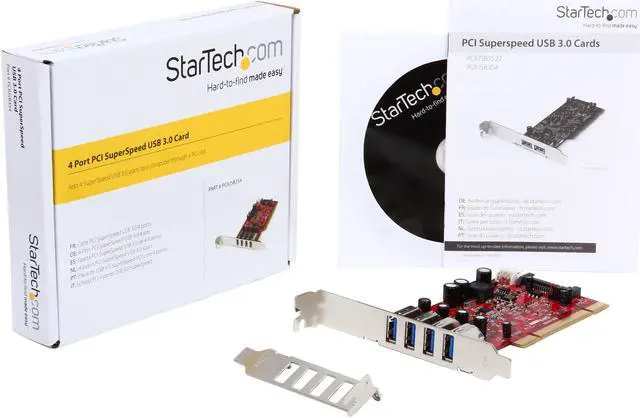 Alt view image 6 of 5 - StarTech.com 4 Port PCI SuperSpeed USB 3.0 Adapter Card with SATA / SP4 Power Model PCIUSB3S4
