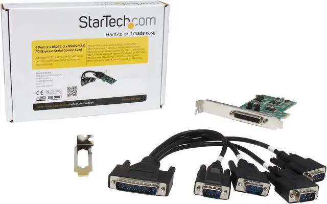 Alt view image 6 of 5 - StarTech.com 4 Port PCI Express PCIe Serial Combo Card - 2 x RS232 2 x RS422 / RS485 Model PEX4S232485