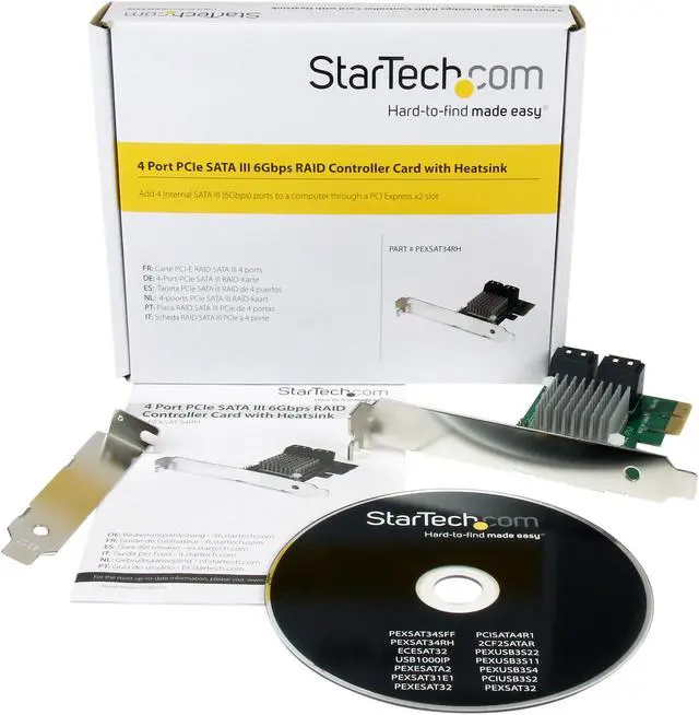 Alt view image 6 of 5 - StarTech.com 4 Port PCI Express 2.0 SATA III 6Gbps RAID Controller Card with HyperDuo SSD Tiering - PCIe SATA 3 Controller Adapter
