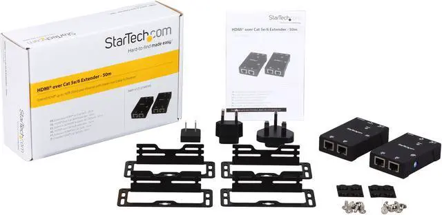 Alt view image 5 of 4 - StarTech.com ST121SHD50 HDMI Over CAT5/CAT6 Extender with Power Over Cable - 165 ft (50m) HDMI Video/Audio Over Dual Ethernet Cable Extender - 1080p