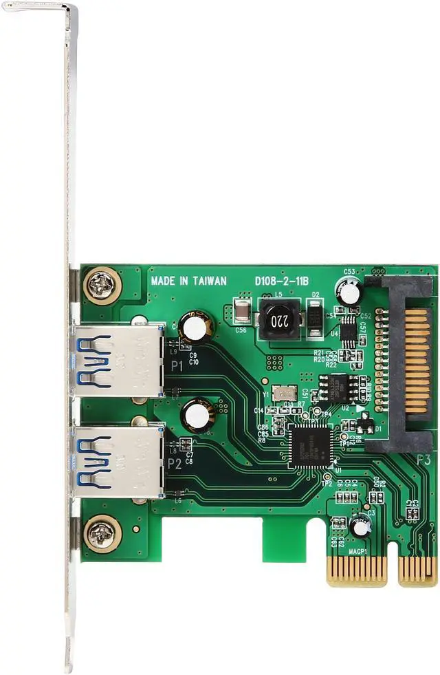 Alt view image 4 of 5 - StarTech.com 2 Port PCI Express (PCIe) SuperSpeed USB 3.0 Card Adapter with UASP - SATA Power Model PEXUSB3S24
