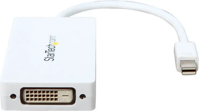 Alt view image 2 of 6 - StarTech.com MDP2VGDVHDW Travel A/V Adapter: 3-in-1 Mini DisplayPort to VGA DVI or HDMI Converter - White