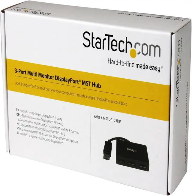 Alt view image 9 of 9 - StarTech.com MSTDP123DP DisplayPort to DisplayPort Multi Monitor Splitter - 3-Port MST Hub - DP 1.2 to 3x DP MST Hub