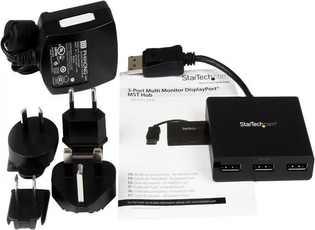 Alt view image 10 of 9 - StarTech.com MSTDP123DP DisplayPort to DisplayPort Multi Monitor Splitter - 3-Port MST Hub - DP 1.2 to 3x DP MST Hub