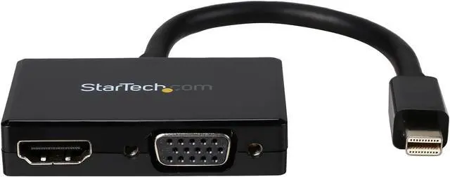 Alt view image 2 of 5 - StarTech.com MDP2HDVGA Mini DisplayPort to HDMI and VGA - 2 in 1 Travel Adapter - Mini DisplayPort to VGA Adapter - Mini DP to HDMI Dongle - Monitor Adapter