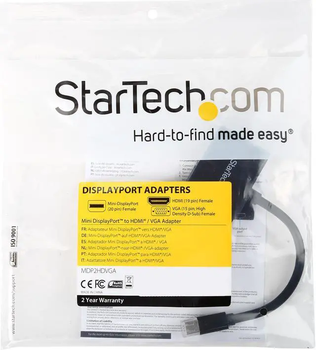 Alt view image 5 of 5 - StarTech.com MDP2HDVGA Mini DisplayPort to HDMI and VGA - 2 in 1 Travel Adapter - Mini DisplayPort to VGA Adapter - Mini DP to HDMI Dongle - Monitor Adapter