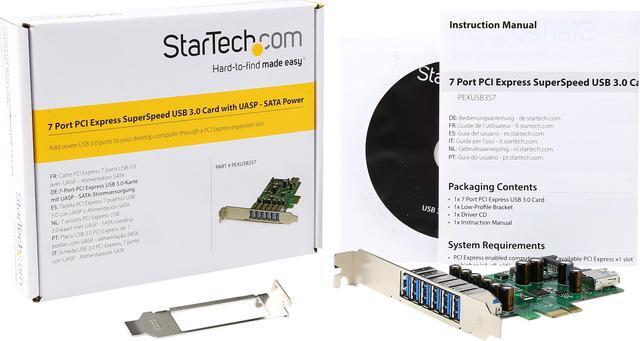 Alt view image 6 of 5 - StarTech.com PEXUSB3S7 7 Port PCI Express USB 3.0 Card - Standard & Low-Profile - SATA Power - UASP Support - 1 Internal & 6 External USB 3.0 Ports