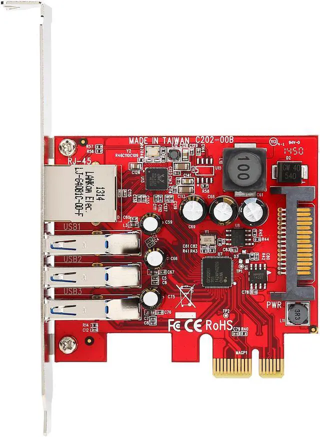 Alt view image 4 of 5 - StarTech.com 3-port PCI Express USB 3.0 card + Gigabit Ethernet Model PEXUSB3S3GE