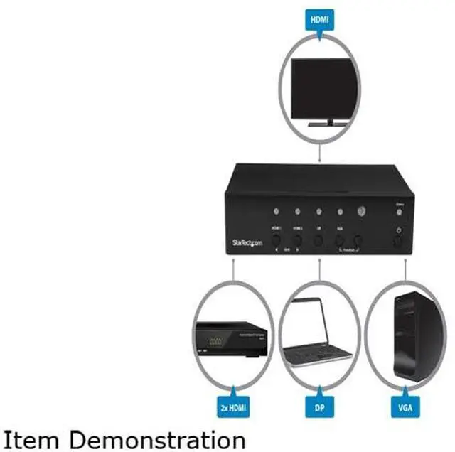 Alt view image 3 of 3 - StarTech.com Multi-Input to HDMI Converter Switch - DisplayPort, VGA and Dual-HDMI to HDMI Switch - Priority and Automatic Switch - 4K