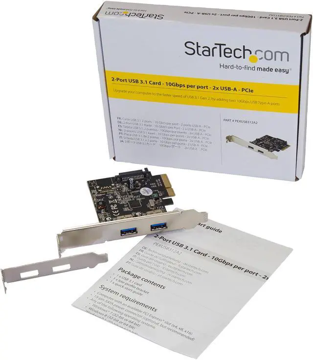 Alt view image 5 of 6 - StarTech PEXUSB312A2 StarTech.com Dual Port USB 3.1 Card - 2x USB-A - 10Gbps per port - Expansion Card - PCI Express USB Card - PCI-e to USB
