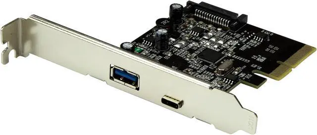 Main image of StarTech PEXUSB311AC2 Dual Port USB 3.1 Card – 1x USB-C – 1x USB-A – 10Gbps per port – Expansion Card – USB 3.1 PCI-E Card – USB 3 PCI