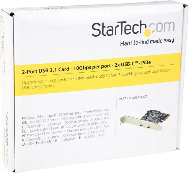 Alt view image 4 of 4 - StarTech PEXUSB312C2 StarTech.com Dual Port USB-C Card – 2x USB-C – USB 3.1 PCI–e Card with SATA – USB 3.1 Expansion Card – PCI Express USB C Card