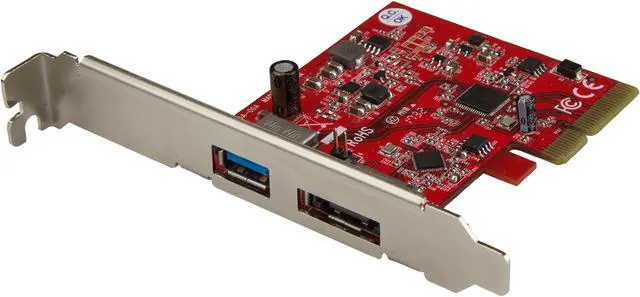 Main image of StarTech PEXUSB311A1E USB 3.1 PCIe Card - 2 port - 1 x USB-A and 1 x eSATA - 10Gbps - USB 3.1 Card - eSATA Card - USB 3.1 Expansion Card