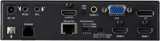 Alt view image 6 of 9 - StarTech.com ST121HDBTSC Multi-Input HDBaseT Extender Kit - Built-In Switch and Video Scaler - DisplayPort HDMI and VGA Over CAT6 or CAT5